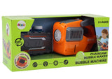 Såpbubbelmaskin motorsåg orange med 2 bubbelvätskor, 3+ år