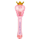 Såpbubbelmaskin prinsess-stav med ljus & musik rosa, 2 bubbelvätskor