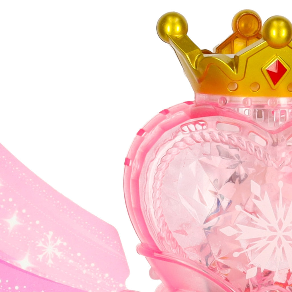 Såpbubbelmaskin prinsess-stav med ljus & musik rosa, 2 bubbelvätskor