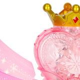 Såpbubbelmaskin prinsess-stav med ljus & musik rosa, 2 bubbelvätskor