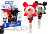 Såpbubbelmaskin vindmölla Mickey Mouse med bubbelvätska, röd/svart