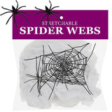 Spindelnät Halloween-dekoration 2,5 m² med 2 svarta spindlar