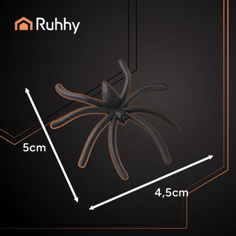 Spindelnät Halloween-dekoration 2,5 m² med 2 svarta spindlar