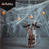Spindelnät Halloween-dekoration 2,5 m² med 2 svarta spindlar
