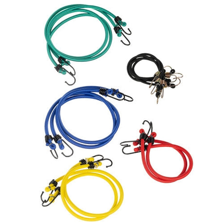 Spännband gummiband med krokar 12-pack PP-belagd latex, förvaringspåse
