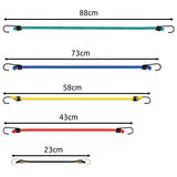 Spännband gummiband med krokar 12-pack PP-belagd latex, förvaringspåse