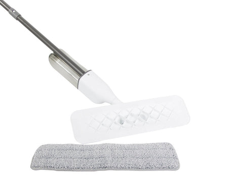 Spraymopp med vattentank 450 ml och 3 mikrofiberdukar vit 125 cm