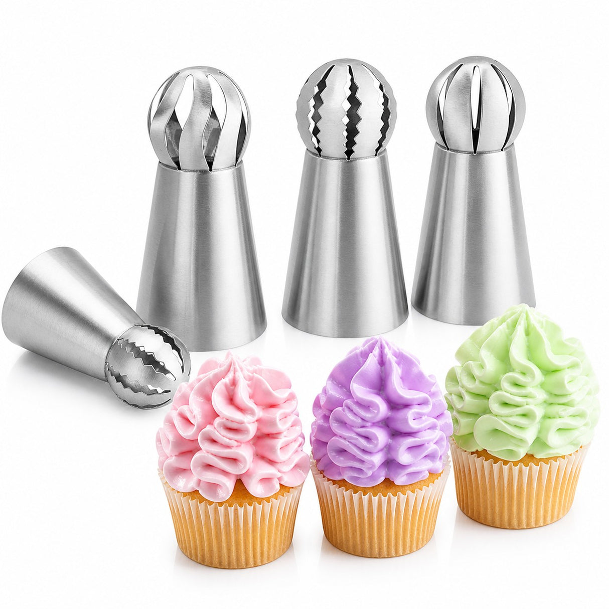 Spritstyllar stora i rostfritt stål 3-pack 6,1x3,3 cm