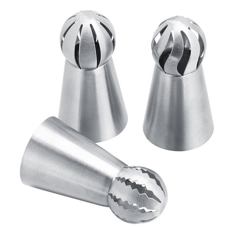 Spritstyllar stora i rostfritt stål 3-pack 6,1x3,3 cm