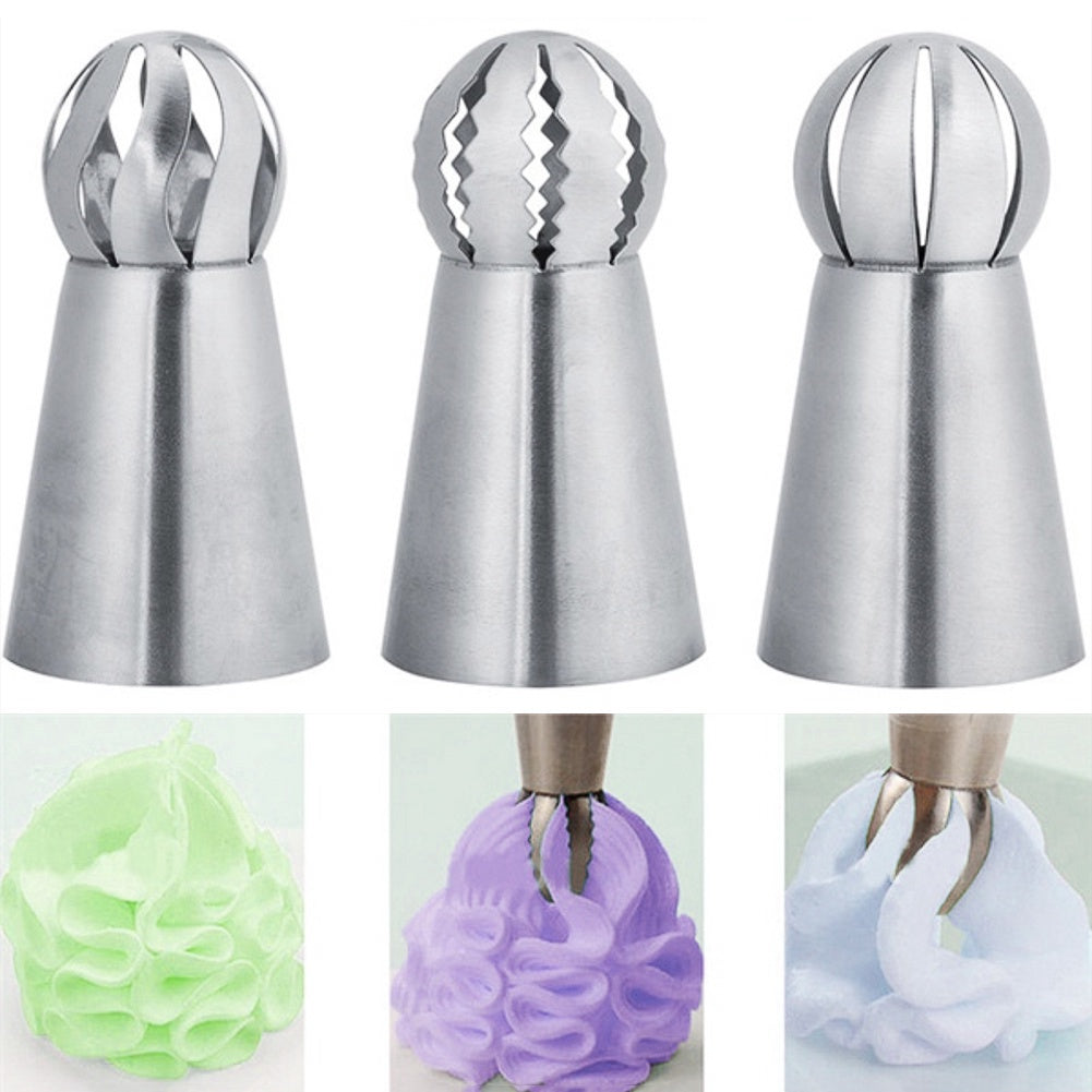 Spritstyllar stora i rostfritt stål 3-pack 6,1x3,3 cm