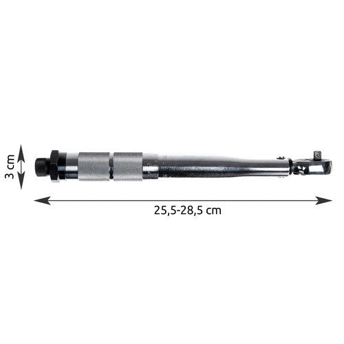 Spärrnyckel 1/4" moment 5-25 Nm krom-molybdenstål med väska