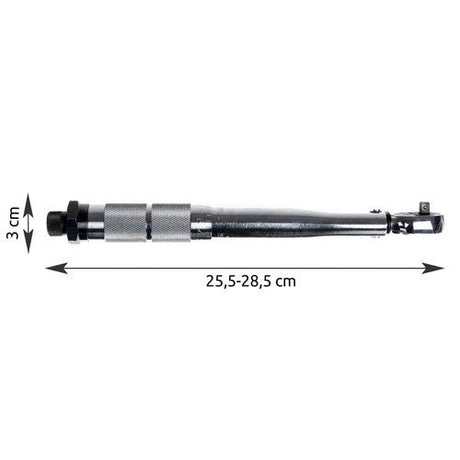 Spärrnyckel 1/4" moment 5-25 Nm krom-molybdenstål med väska