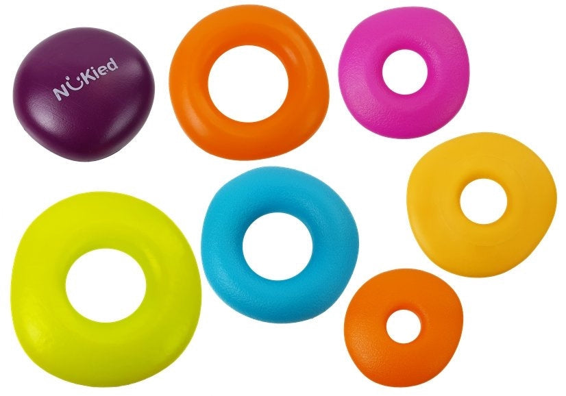 Stapelleksak ringpyramid 7 ringar mjuk plast 18+ mån 25 cm