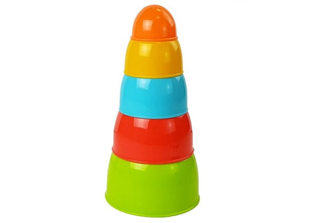 Staplingskoppar pyramid för barn 12+ mån, färgglada 8-pack