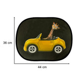 Statisk solskyddsgardin bilfönster 2-pack giraffmönster 44x36 cm