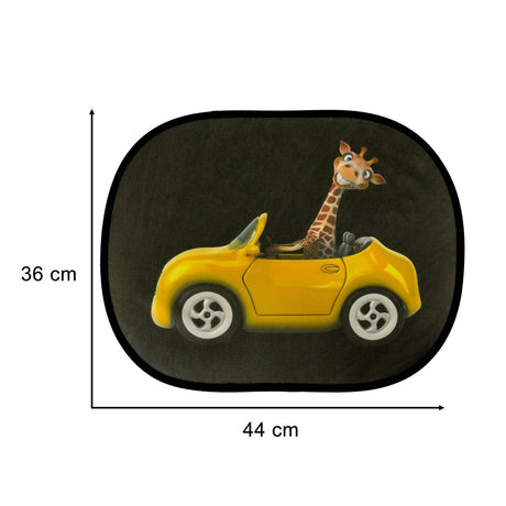 Statisk solskyddsgardin bilfönster 2-pack giraffmönster 44x36 cm