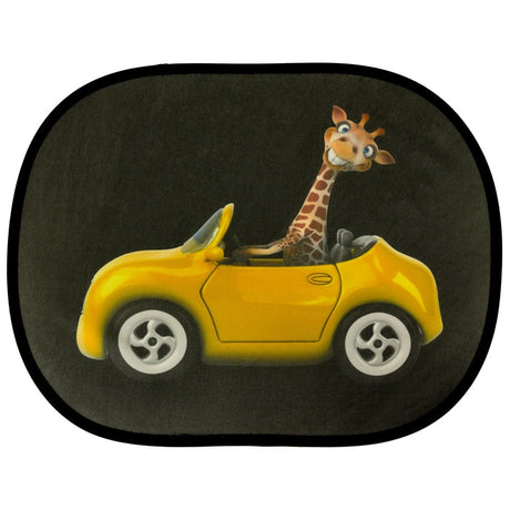 Statisk solskyddsgardin bilfönster 2-pack giraffmönster 44x36 cm