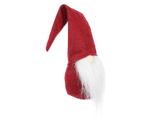 Stående tomtefigur röd/vit 30 cm i filt/plast juldekoration