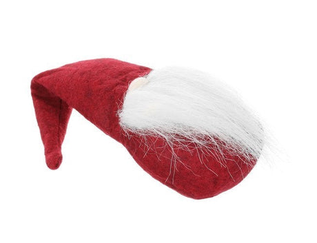 Stående tomtefigur röd/vit 30 cm i filt/plast juldekoration