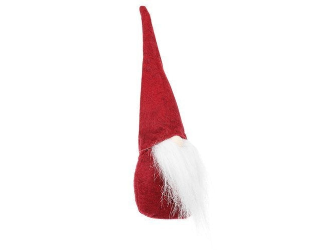 Stående tomtefigur röd/vit 30 cm i filt/plast juldekoration
