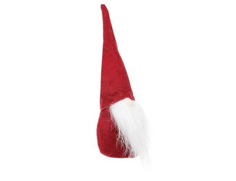 Stående tomtefigur röd/vit 30 cm i filt/plast juldekoration