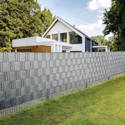 Stängselband PVC 19 cm x 35 m grå UV-beständigt inkl 25 klipp