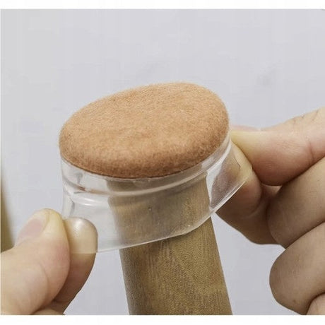 Stolsbensskydd med filt 13-23 mm transparent PVC 4-pack