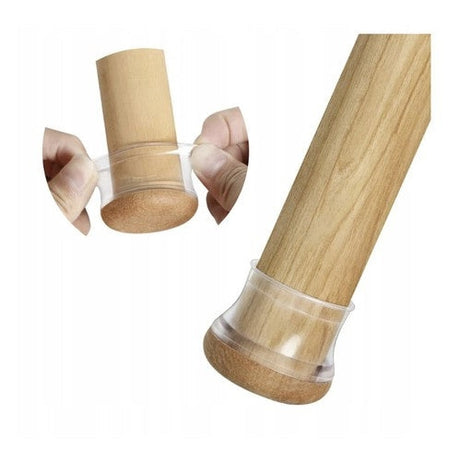 Stolsbensskydd med filt 13-23 mm transparent PVC 4-pack