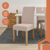 Stolsöverdrag 6-pack elastiska beige 65x40x35 cm universella