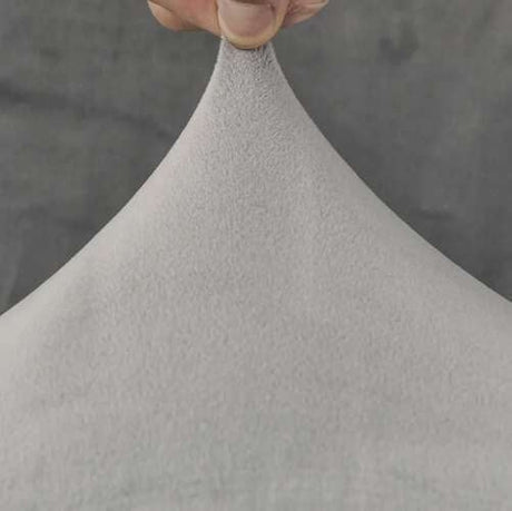 Stolöverdrag velourpolyester grå universell passform ryggstöd 65 cm