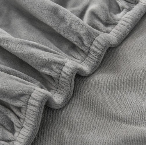 Stolöverdrag velourpolyester grå universell passform ryggstöd 65 cm