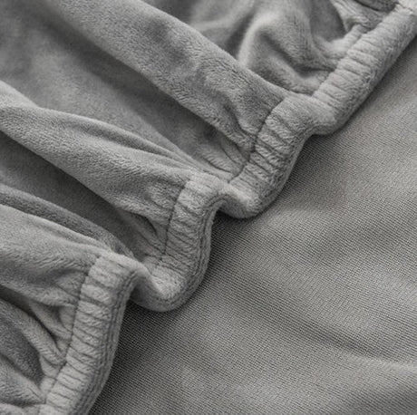 Stolöverdrag velourpolyester grå universell passform ryggstöd 65 cm
