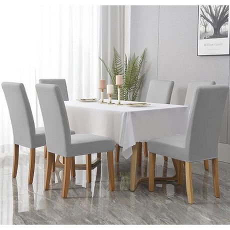 Stolöverdrag velourpolyester grå universell passform ryggstöd 65 cm