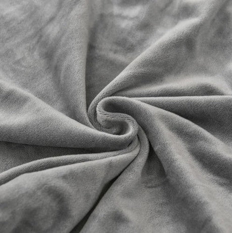 Stolöverdrag velourpolyester grå universell passform ryggstöd 65 cm