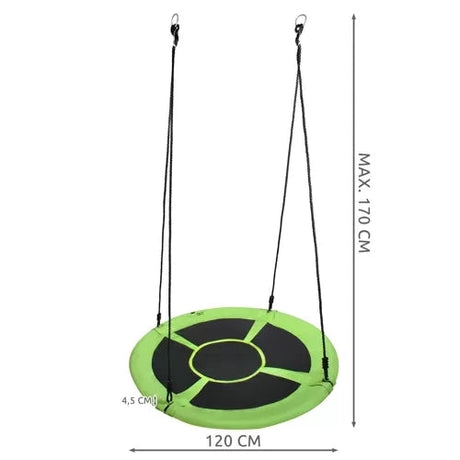 Storknäste gunga 100 cm grön/svart 150 kg väderbeständig inkl kit