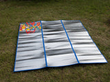 Strandmatta halm 150x170 cm med aluminiumundersida bärhandtag
