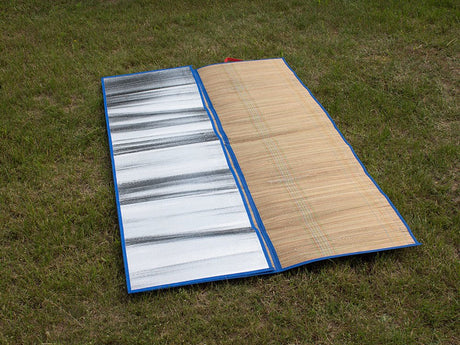 Strandmatta halm 150x170 cm med aluminiumundersida bärhandtag