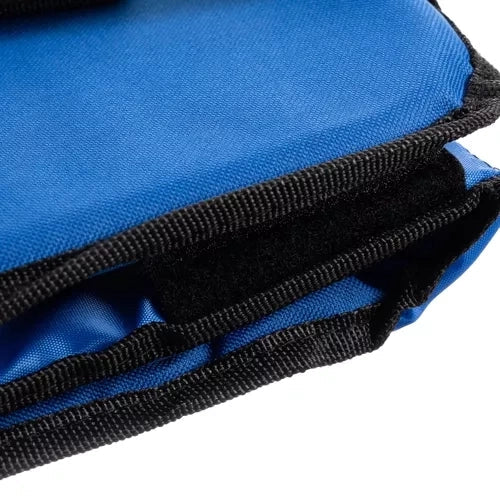 Strandmatta med justerbart ryggstöd 5 lägen, kudde & ficka, blå