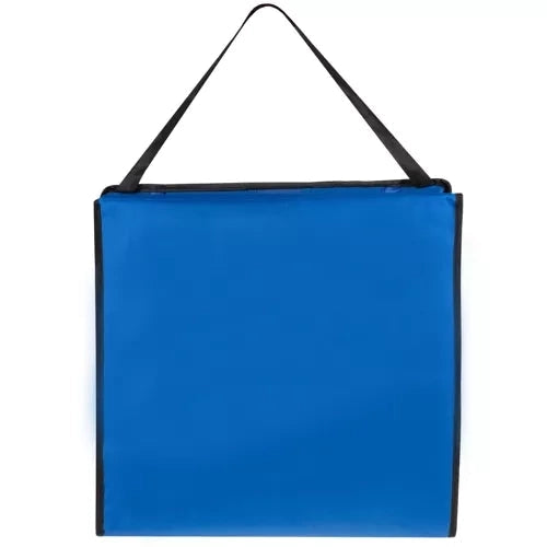 Strandmatta med justerbart ryggstöd 5 lägen, kudde & ficka, blå