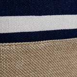 Strand- och picknickväska 22 l 34x48x14 cm marinblå/vit med mini plånbok