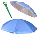 Strandparaply 150 cm UPF 50+ justerbar höjd 140-180 cm blå