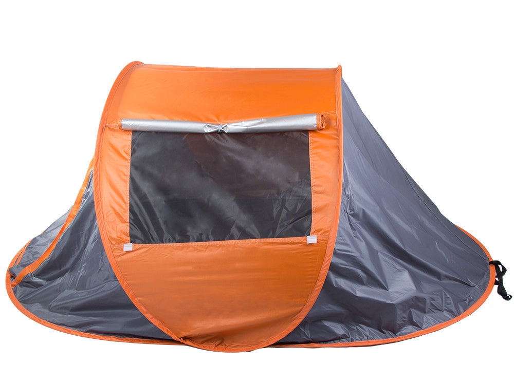 Strandtält pop-up UV-skydd grå/orange 210x130x85 cm