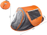 Strandtält pop-up UV-skydd grå/orange 210x130x85 cm