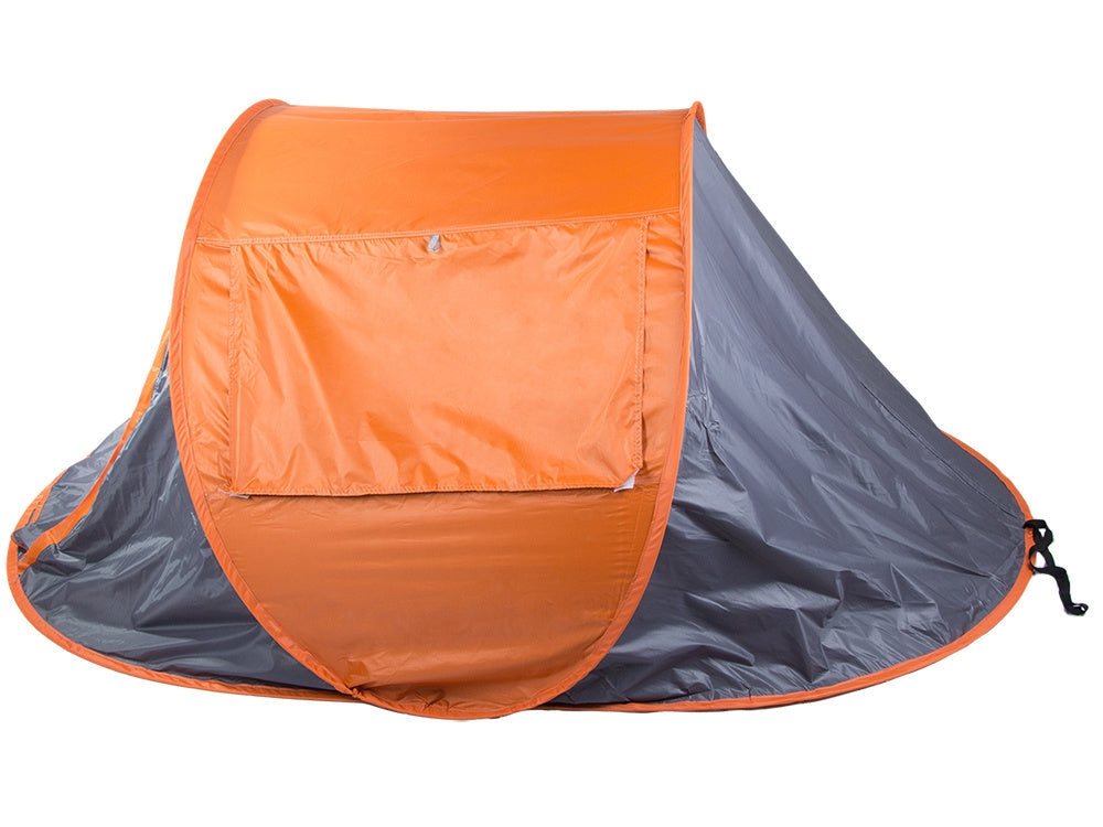 Strandtält pop-up UV-skydd grå/orange 210x130x85 cm