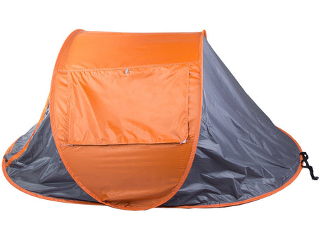 Strandtält pop-up UV-skydd grå/orange 210x130x85 cm