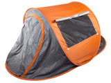 Strandtält pop-up UV-skydd grå/orange 210x130x85 cm