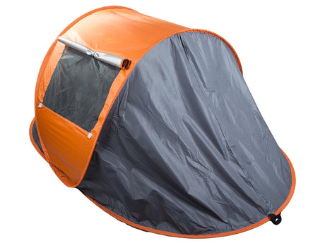 Strandtält pop-up UV-skydd grå/orange 210x130x85 cm