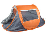 Strandtält pop-up UV-skydd grå/orange 210x130x85 cm