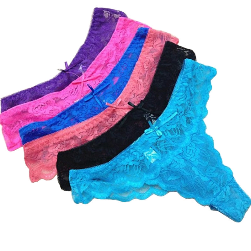 Stringtrosor 6-pack blandade färger turkos/blå/svart/lila/korall/rosa
