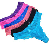 Stringtrosor 6-pack blandade färger turkos/blå/svart/lila/korall/rosa